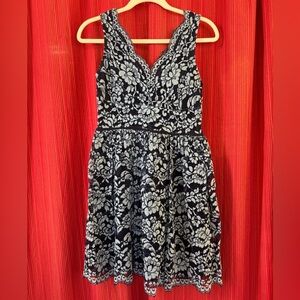 Altar'd State blue floral lace A-line mini dress Size Small